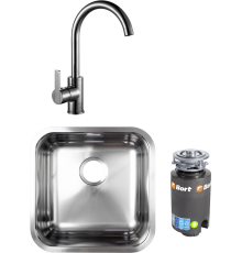 Комплект Мойка кухонная Grandex Aqua Select 200333 + Смеситель Alveus Tonia 1129055 + Измельчитель Bort Titan 4000