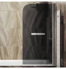 Шторка на ванну Maybahglass MGV-780-5 60x140, профиль матовый хром, стекло матовый графит