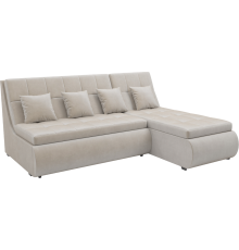 Угловой диван Mebel-Ars Дубай бархат бежевый star velvet 6 light beige