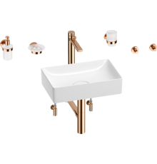 Комплект Wellsee Pure BY Wellsee 201006309 белый глянцевый, розовое золото, 9 в 1