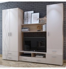 Стенка для гостиной Stolline Медея крем бежевый, ясень шимо светлый