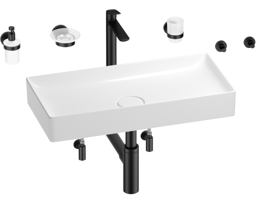 Комплект Wellsee Pure BY Wellsee 201006512 белый глянцевый, черный матовый, 9 в 1