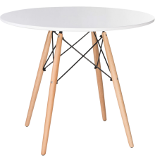 Обеденный стол BRABIX Eames T-01 80х80 см, белый, ножки бук