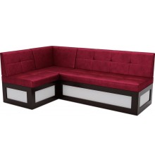 Угловой кухонный диван Mebel-Ars Нотис L 207х82х132 см бархат красный star velvet 3 dark red