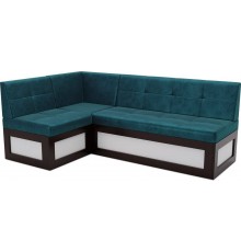 Угловой кухонный диван Mebel-Ars Нотис L 207х82х132 см бархат сине-зеленый star velvet 43 black green