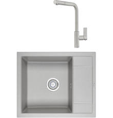 Комплект Мойка кухонная KRONA Flugel WRL780-500 1 78х50 см, gray + Смеситель Wasser H300 1 gray
