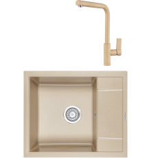Комплект Мойка кухонная KRONA Flugel WR600-500 1 60х50 см, sand + Смеситель Wasser H300 1 sand