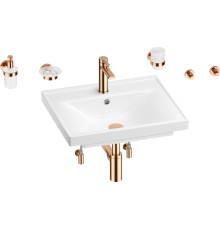 Комплект Wellsee FreeDom 201006909 глянцевый белый, розовое золото, 9 в 1