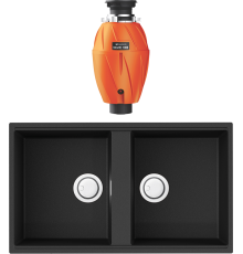 Комплект Мойка кухонная Omoikiri Kitagawa 83-2-U-GB графит + Измельчитель Nagare 1000