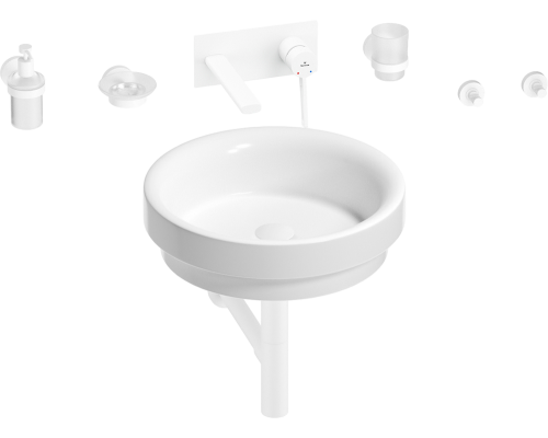 Комплект Wellsee Doux 201006085 С ВНУТРЕННЕЙ ЧАСТЬЮ, глянцевый белый, матовый белый, 8 в 1