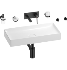 Комплект Wellsee Pure BY Wellsee 201006467 С ВНУТРЕННЕЙ ЧАСТЬЮ, глянцевый белый, матовый черный, 8 в 1