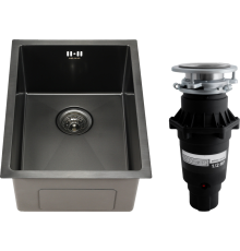 Комплект Мойка кухонная Melana D5138HB графит + Измельчитель Bone Crusher BC 810-SL Slim Line