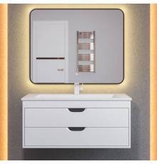 Мебель для ванной комнаты Uperwood Modul 100 подвесная, 2 ящика, матовая белая, графит