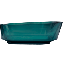 Ванна из полиэфирной смолы Abber Kristall Aquamarin 170x80 см, отдельностоящая, овальная, с донным клапаном, голубая
