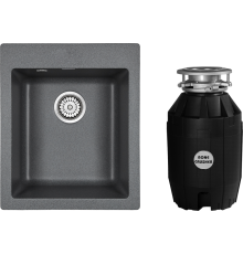 Комплект Мойка кухонная Paulmark Kante 40 PM104249-DG графит + Измельчитель Bone Crusher BC 810-AS