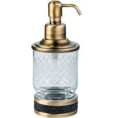 Дозатор Boheme Royal Cristal Black Br настольный, бронза