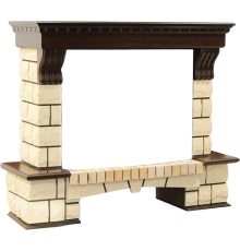Портал Real Flame Stone new W 39028 античный дуб, орех