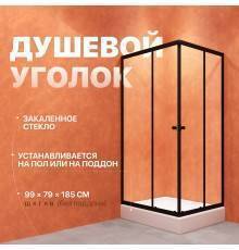 Душевой уголок DIWO Углич 100х80, профиль черный матовый