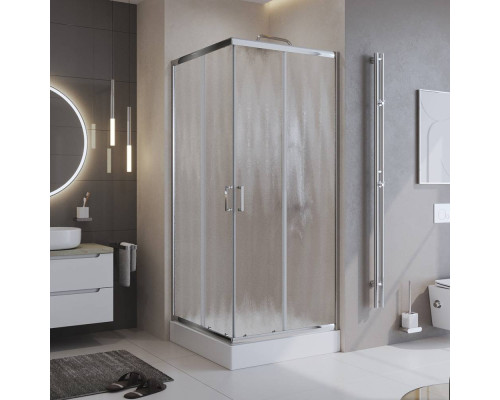 Душевой уголок BelBagno Uno UNO-195-A-2-90-CH-CR стекло рифленое