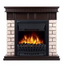 Комплект Электрокамин Electrolux EFP/P -1020LS + Портал Firelight Bricks Wood Classic камень коричневый, шпон темный дуб