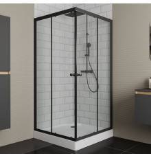 Душевой уголок Bauedge Stil Hit Black 90x90, с поддоном, профиль черный