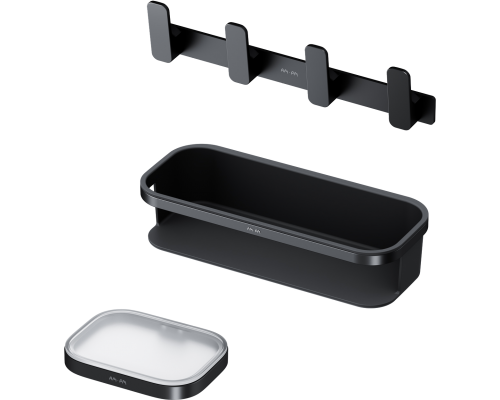 Мыльница AM.PM Func A8F34222 черная + Полка AM.PM Func A8F53122 черная + Крючок AM.PM Func A8F35922 черный