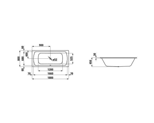 Laufen Pro Ванна встраиваемая, 180x80см, эмалированная сталь (3,5 мм), с центральным выпуском, шумоизоляционное покрытие, с отверстиями для ручек, с антискользящим покрытием, цвет: белый. 2.2795.3.600.040.1 Laufen Pro Ванна встраиваемая, 180x80см, эмалированная сталь (3,5 мм), с центральным выпуском, шумоизоляционное покрытие, с отверстиями для ручек, с антискользящим покрытием, цвет: белый. 2.2795.3.600.040.1