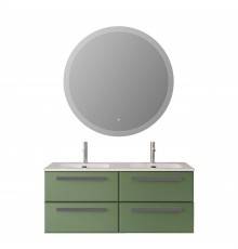 Мебель для ванной комнаты Cezares Eco Cer-N 120, 4 ящика, фисташковый софт, раковина Eco 120, двойная, ручки серые