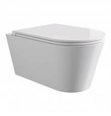 Alice Hide Round Унитаз 57х37см., подвесной, безободковый, без сиденья и крышки, цвет: белый глянцевый. 31170101,  FIX10