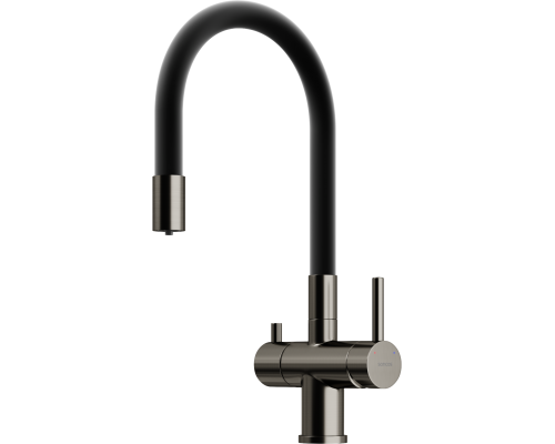 Смеситель для кухни Sancos Lucia SC4004GG с гибким изливом, вороненая сталь Смеситель для кухни Sancos Lucia SC4004GG с гибким изливом, вороненая сталь
