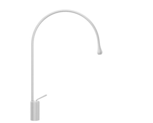 Gessi Goccia Смеситель для раковины на 1 отверстие, излив 387мм R=197, с фиксированным носиком, цвет: белый. 33808#279