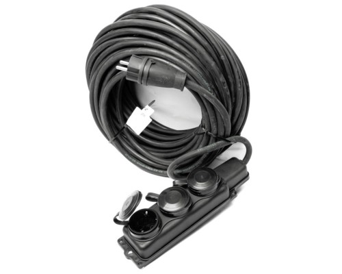 Удлинитель REDVERG силовой морозостойкий КГ 3х2,5, колодка 3 розетки, IP44, 20м (с/з)