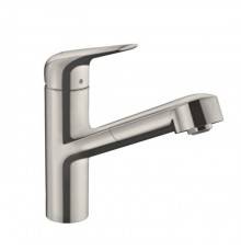 Hansgrohe Focus Смеситель для кухни, однорычажный, , на 1 отв., с выдвижной лейкой, 50см. мax., цвет: сталь. 71814800