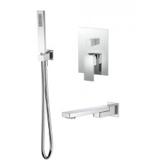 AQM8411CR Savona Набор для комплектации ванны с изливом и ручным душем, цвет хром AQM8411CR