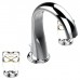 THG Petale de Cristal clair lisere dore Смеситель для раковины, 3 отв., цвет: хром/прозрачный хрусталь с золотым декором. U6E-A02-151