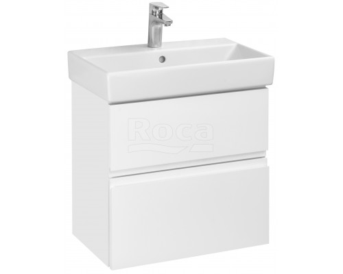 Roca A857639806 Oleta Тумба под умывальник подвесная, 2 ящика, 564х548х374 мм, Белый глянец A857639806