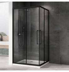 Душевой уголок Abber Schwarzer Diamant AG02128BH 120x80, профиль черный, стекло прозрачное