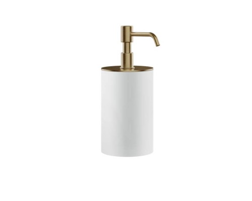 Gessi Rilievo Дозатор для жидкого мыла, настольный, колба белая, цвет: warm bronze brushed pvd. 59537#726 Gessi Rilievo Дозатор для жидкого мыла, настольный, колба белая, цвет: warm bronze brushed pvd. 59537#726