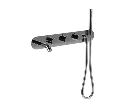 Carimali Iltondo Смеситель для ванны, встраиваемый, термостатический, на 2 выхода, излив и ручной душ, цвет: хром. 0-ITD6101EST-CR