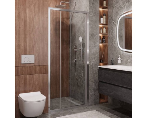 Душевая дверь в нишу Cezares Molveno BF 3 100 C Cr IV, 100 см, профиль глянцевый хром, стекло прозрачное