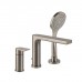 Gessi Emporio Via manzoni Смеситель для ванны, на 3 отв., с переключателем, изливом и шлангом 1,50м, цвет: Finox Brushed Nickel. 38634#149