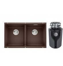 Комплект Мойка Blanco Subline 350/350-U кофе + Измельчитель KUCHENSTERN Muhle