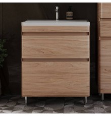 Тумба с раковиной Style Line Атлантика 70 Люкс Plus, напольная, ясень перламутр