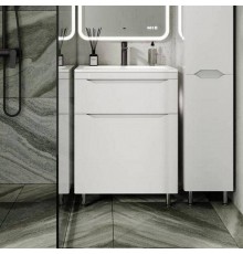 Тумба с раковиной Style Line Марелла 60 напольная, белый глянец