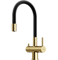 Смеситель для кухни Sancos Lucia SC4004BG с гибким изливом, брашированное золото