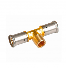 Тройник НР, латунь пресс, 20x1/2 x20, HENCO 14P-200420