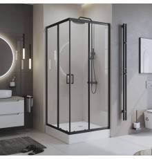 Душевой уголок BelBagno Uno -195 A 2 90 C Nero профиль черный, стекло прозрачное