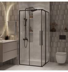 Душевой уголок Niagara Nova NG-6823-34BLACK 90x90, профиль черный матовый, стекло прозрачное