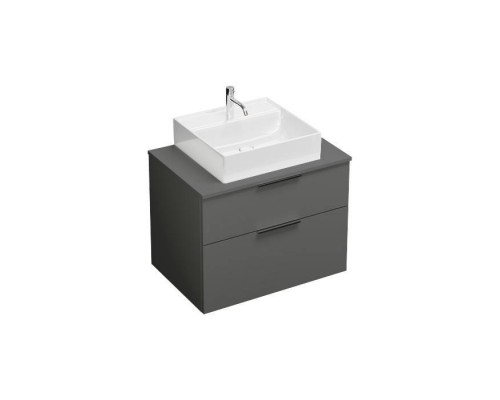 Burgbad Eqio Комплект мебели 800х550х600 мм с крам. умыв. квадратным, цвет белый, с 1 отв под смес, 2 ящика, ручки G0252, цвет: серый глянцевый. SGUP080F2010GO252C0001*1