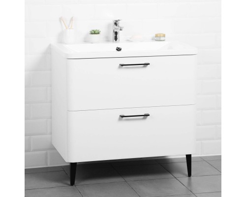 Тумба с раковиной Itana Nais 2.0 80 напольная, белая матовая